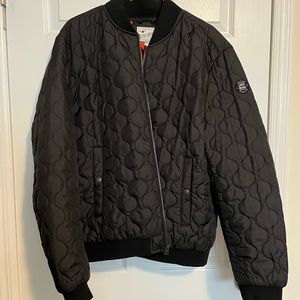 Lucky Brand Black Quilted Bomber Jacket Mens Size XL